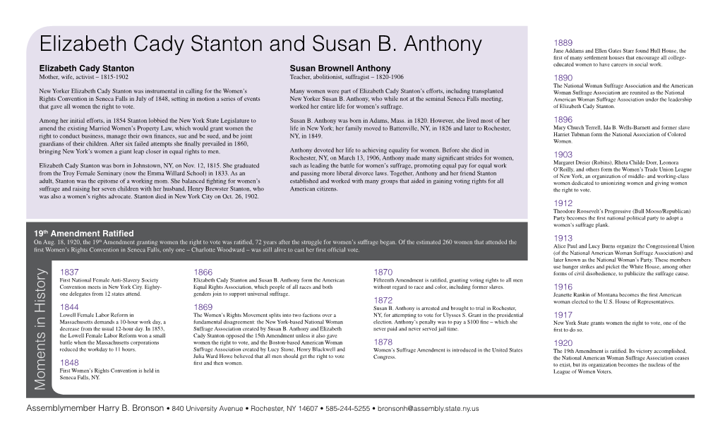 Elizabeth Cady Stanton and Susan B. Anthony