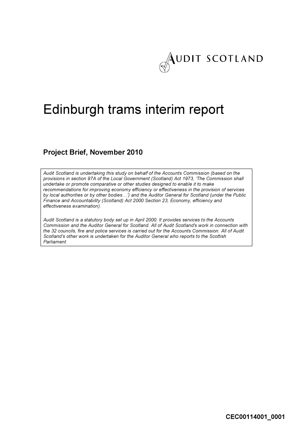 Edinburgh Trams Interim Report