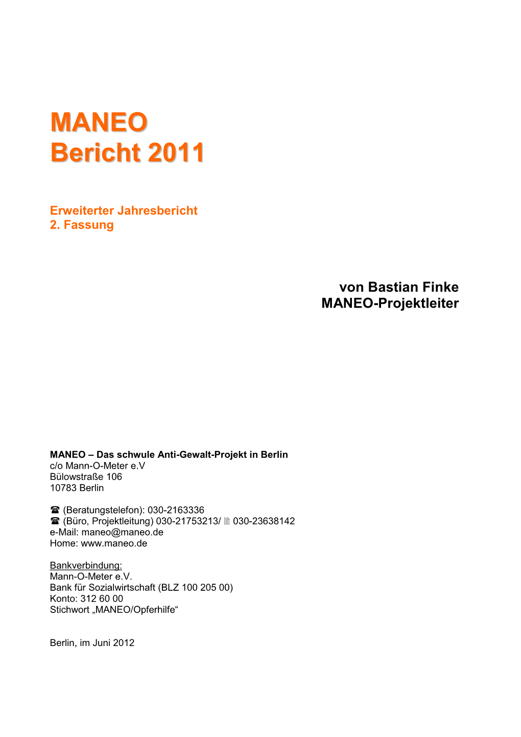 MANEO Bericht 2011