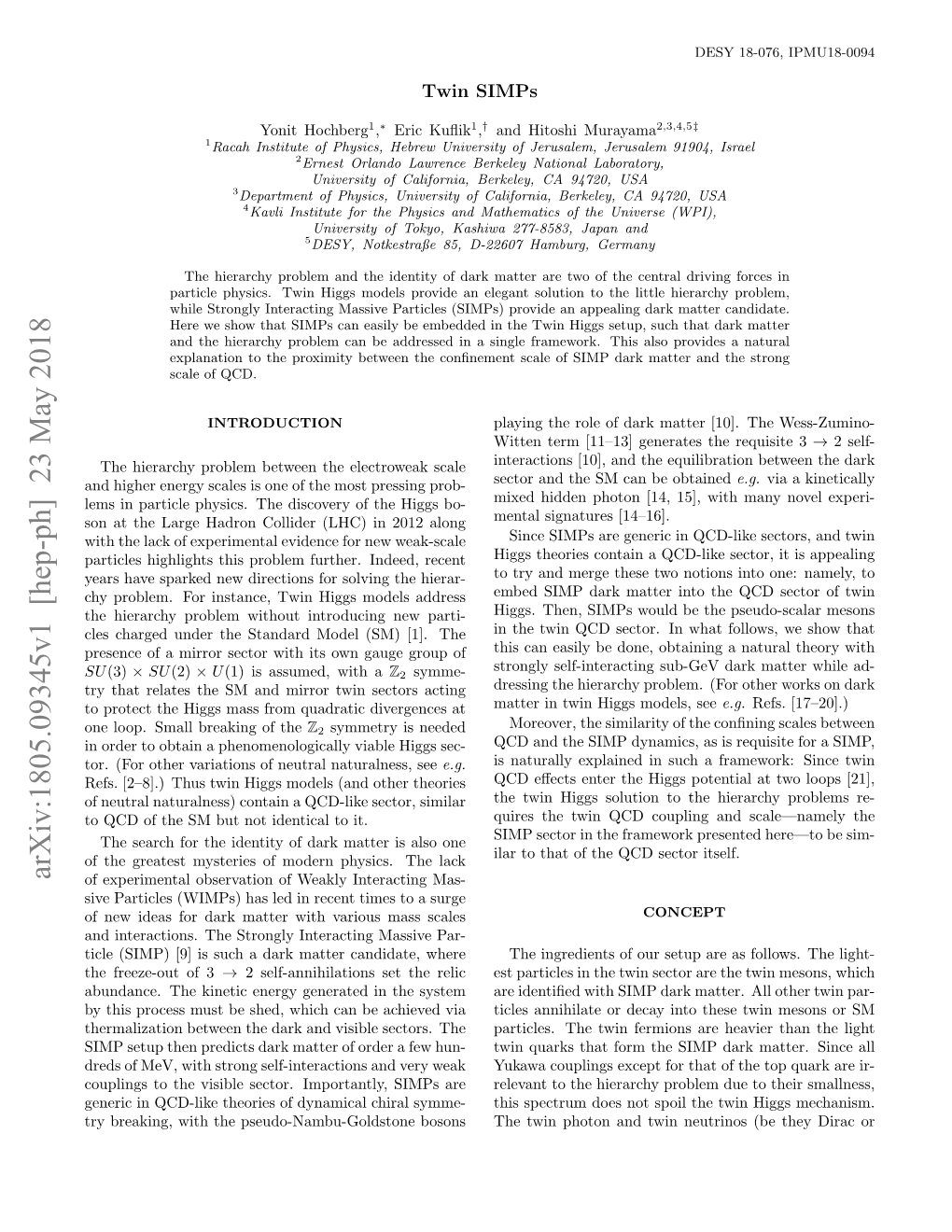 Arxiv:1805.09345V1 [Hep-Ph] 23 May 2018