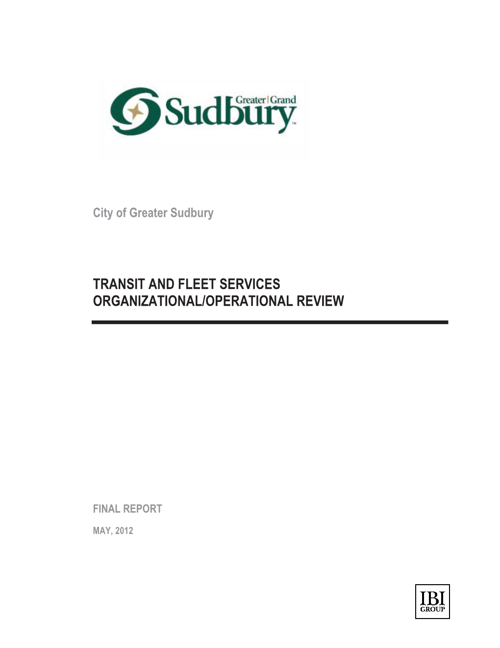 Transit and Fleet Services Organizational/Operational Review