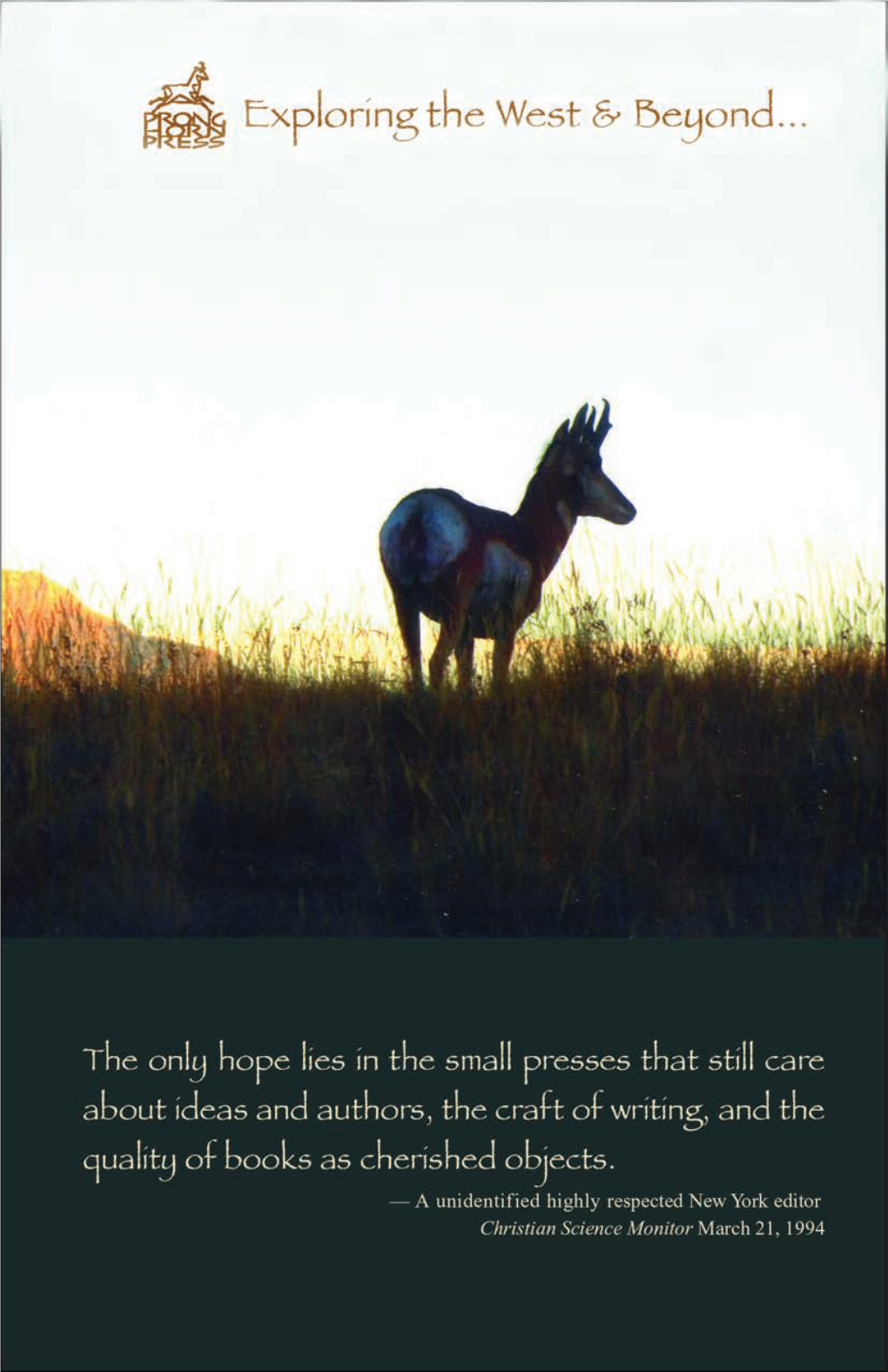 Pronghorn Press Catalog