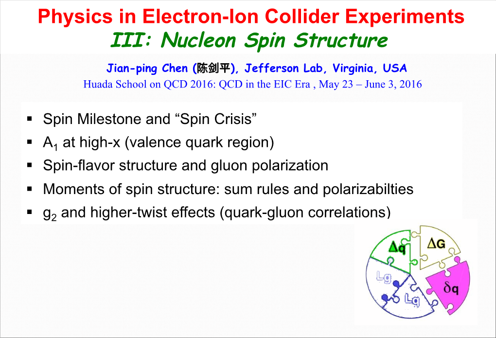 Nucleon Spin Structure