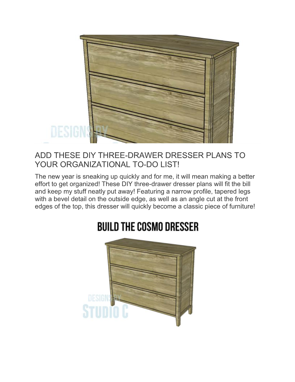 Add These Diy Three-Drawer Dresser Plans to Your