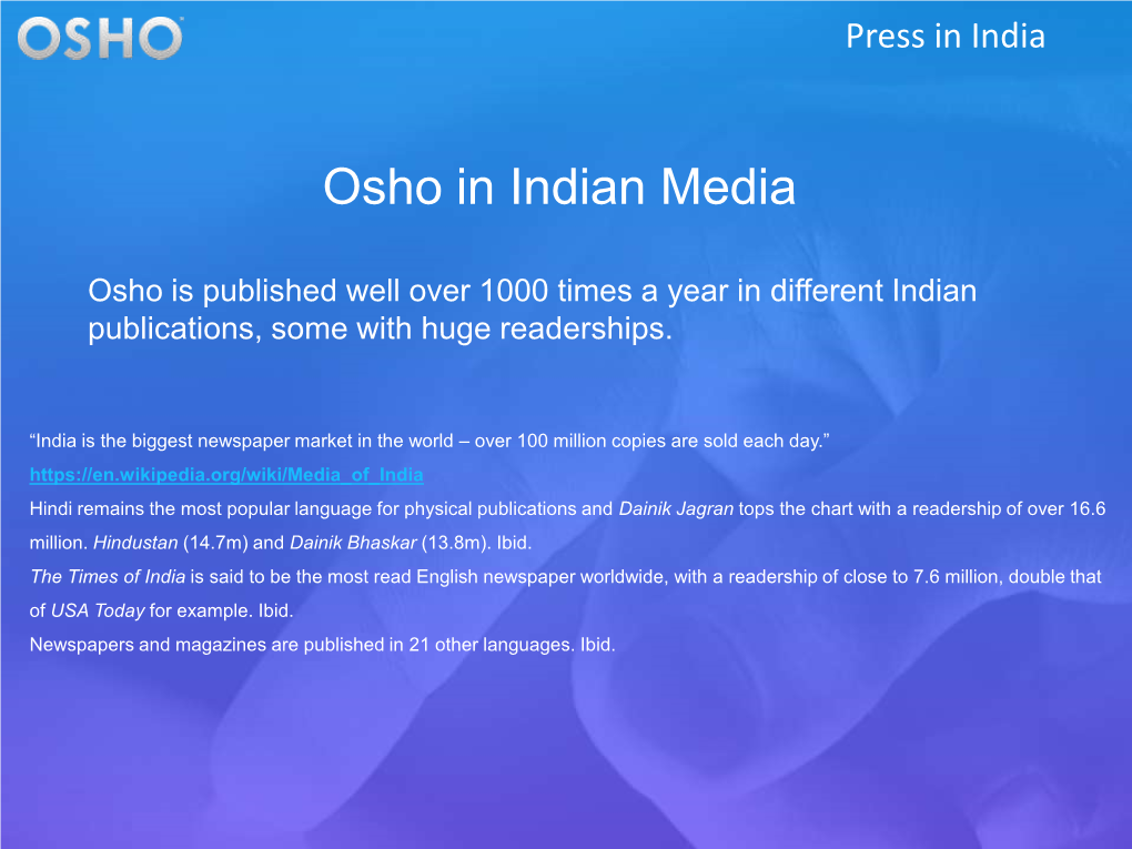 Osho in the Indian Media