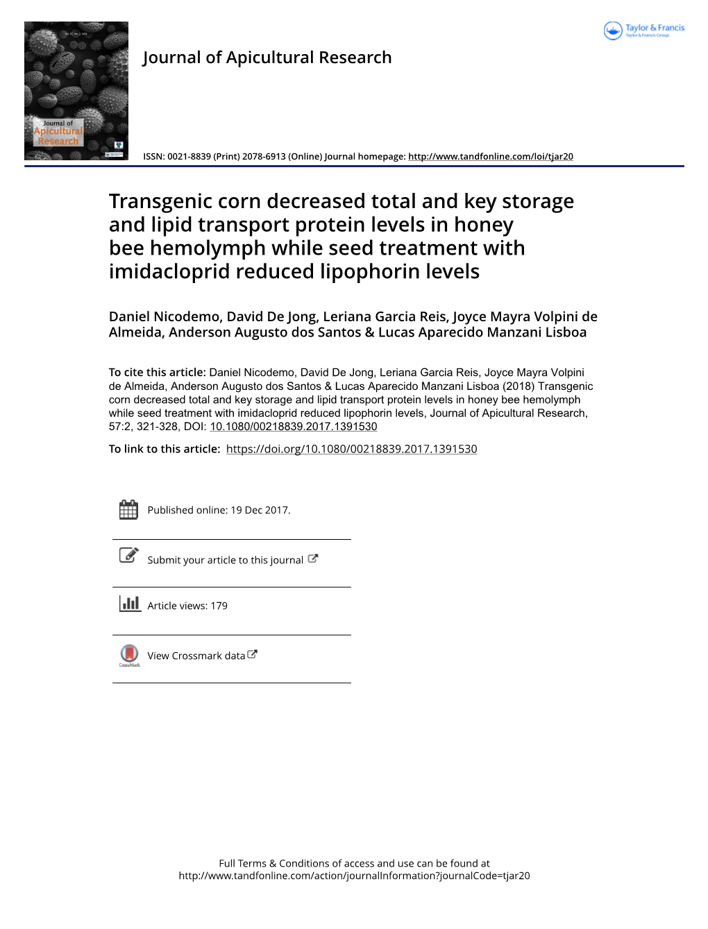 Transgenic Corn Decreased Total and Key Storage and Lipid Transport