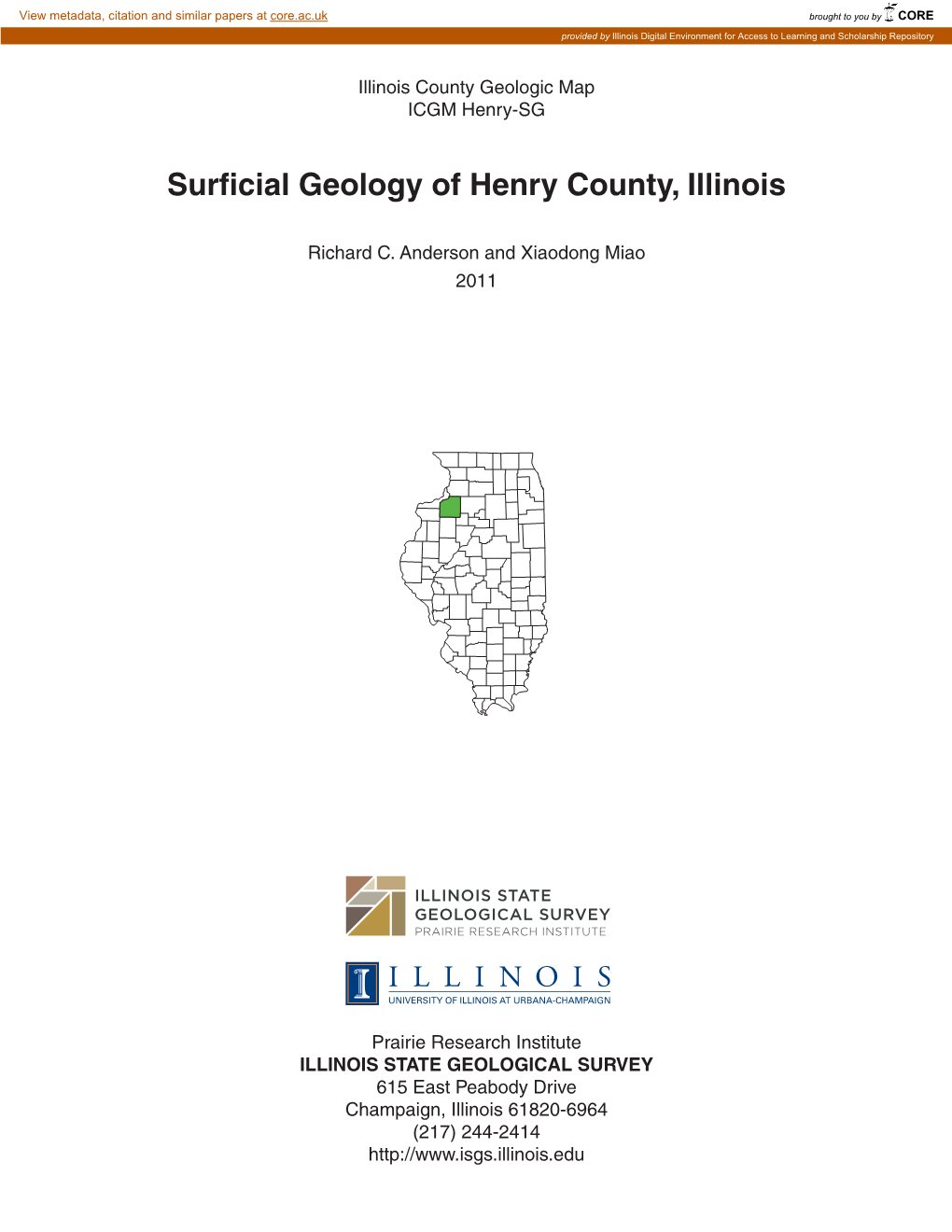 Surficial Geology of Henry County, Illinois