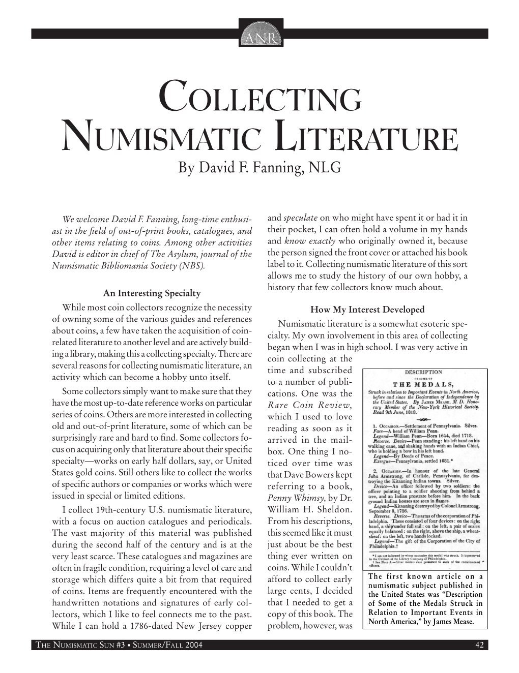 Collecting Numismatic Literature by David F