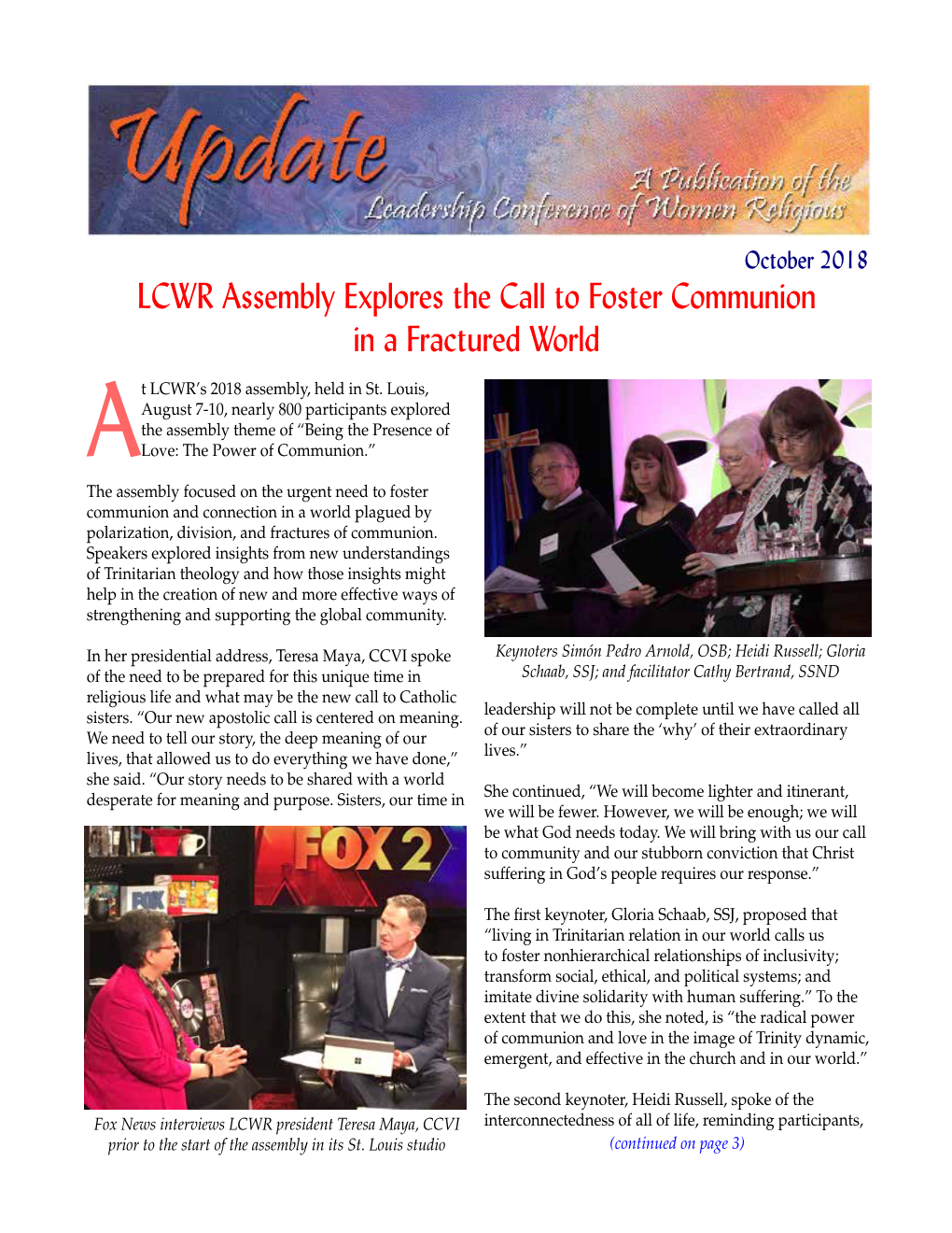 LCWR Assembly Explores the Call to Foster Communion in a Fractured World