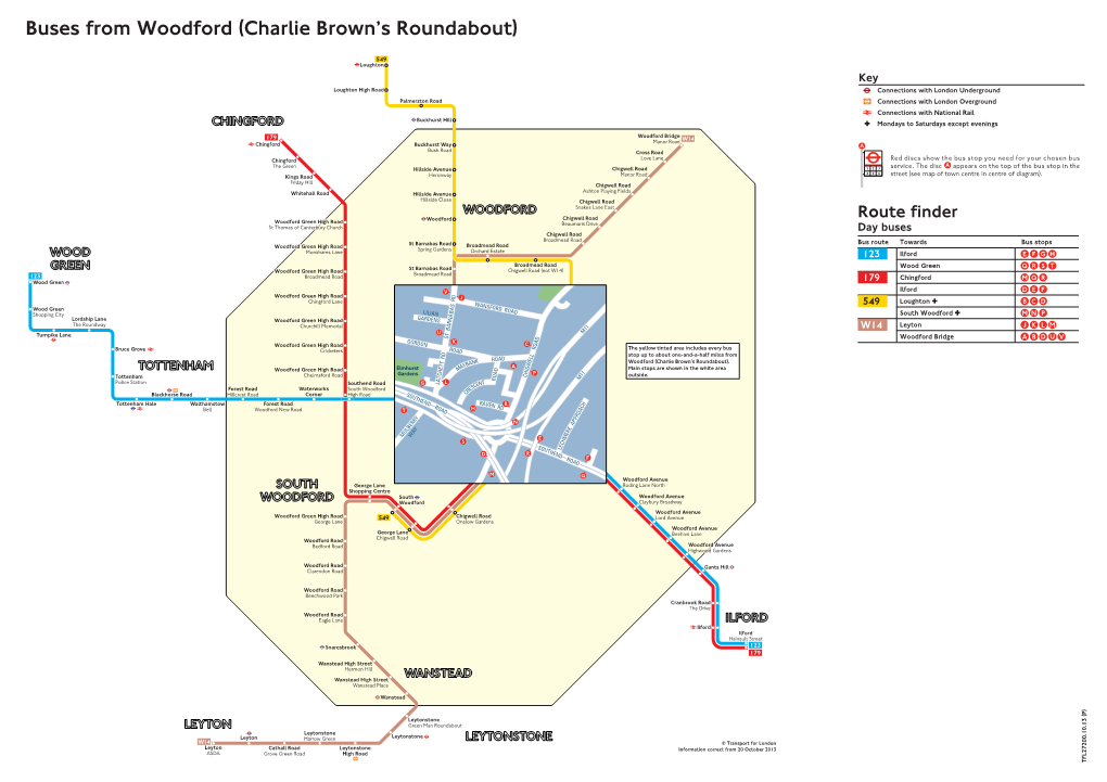 Buses from Woodford (Charlie Brown's Roundabout)