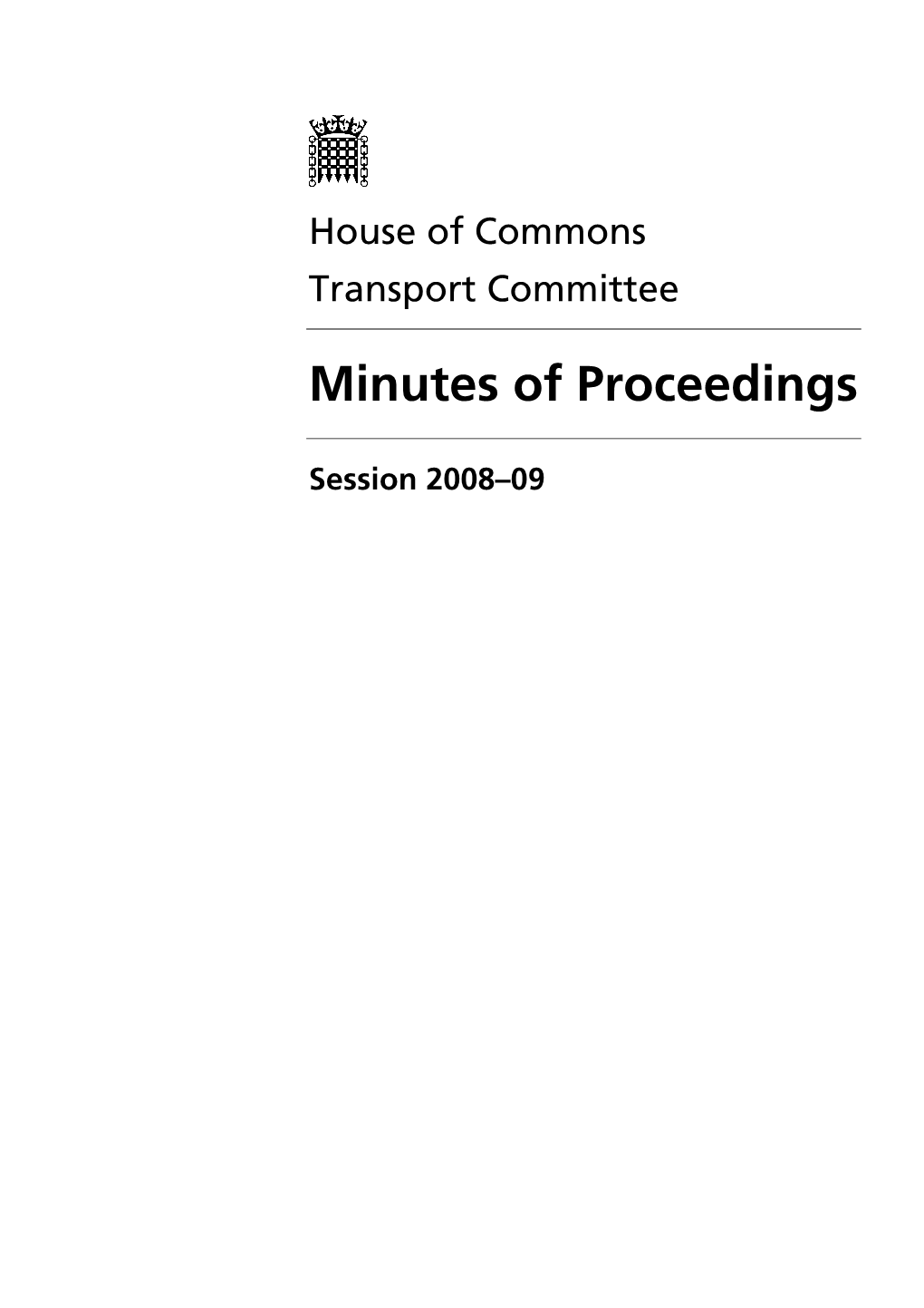 Minutes of Proceedings