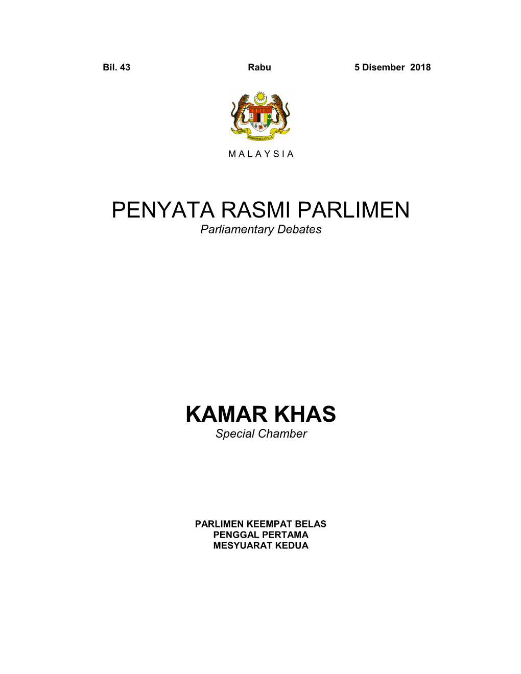 Penyata Rasmi Parlimen Kamar Khas