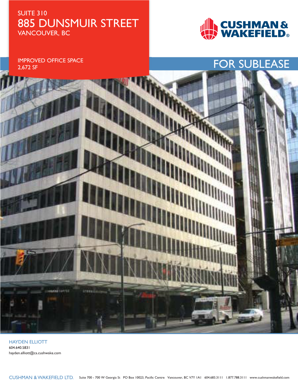 For Sublease 885 Dunsmuir Street