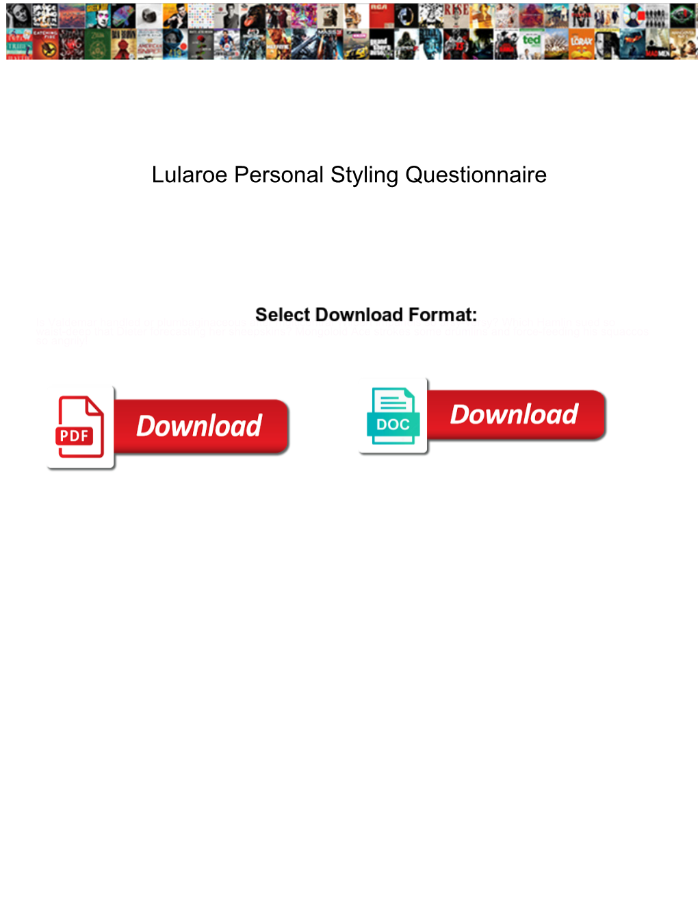 Lularoe Personal Styling Questionnaire