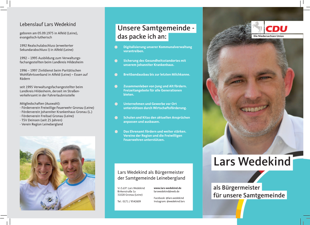 Lars Wedekind Als Ihr Samtgemeindebürgermeister Ab 09