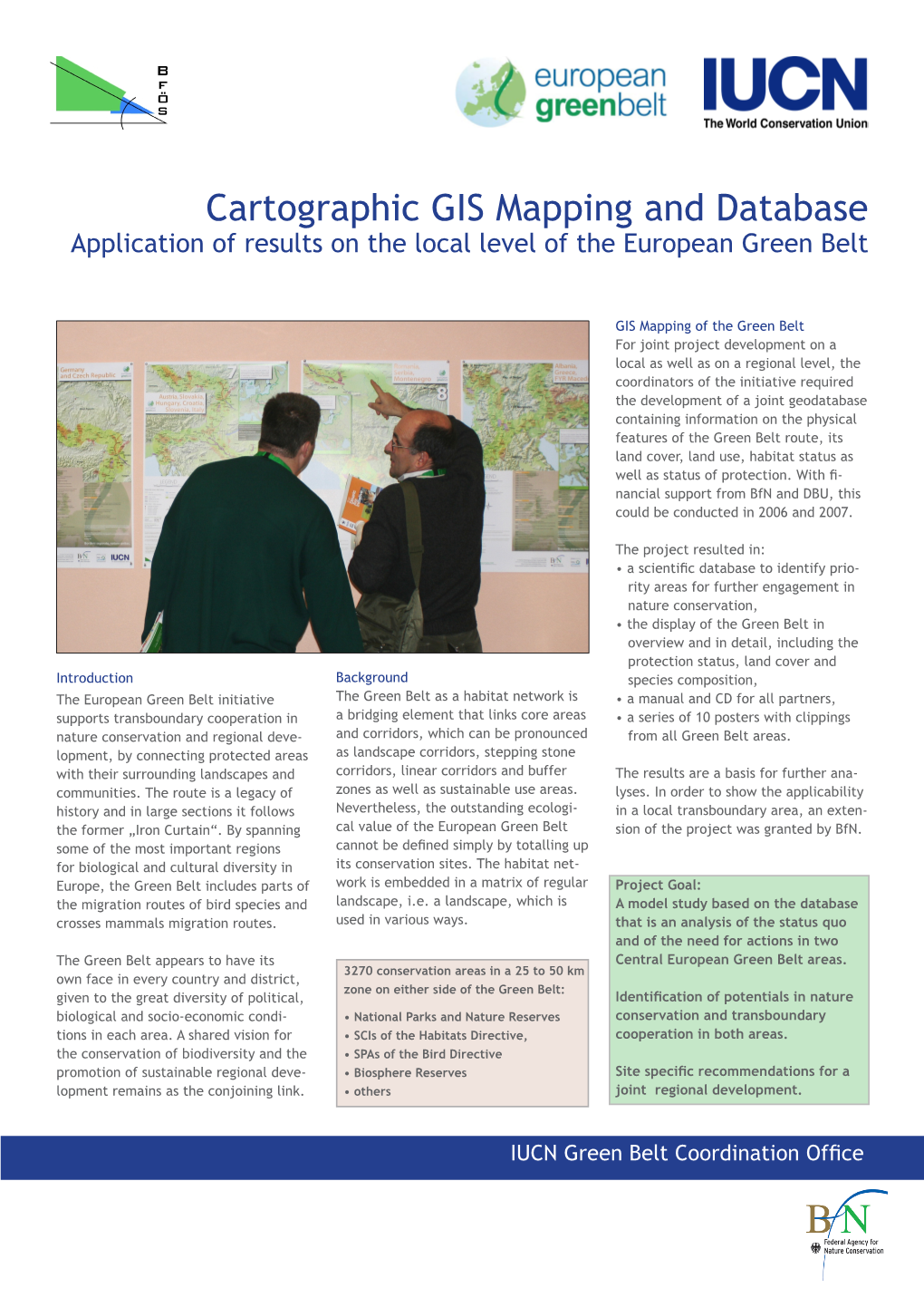 Cartographic GIS Mapping and Database Application of Results on the Local Level of the European Green Belt