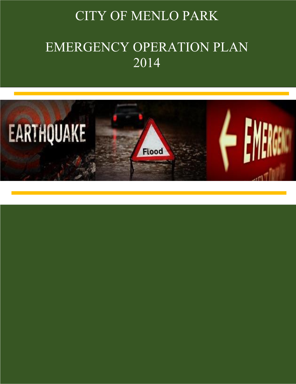 City of Menlo Park Emergency Operation Plan 2014