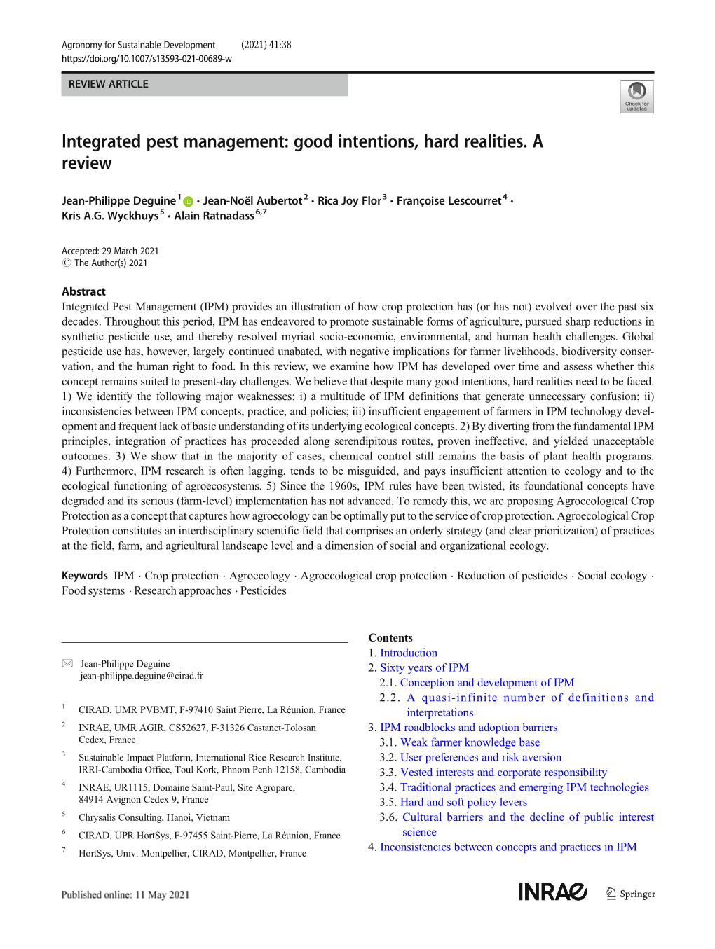Integrated Pest Management: Good Intentions, Hard Realities