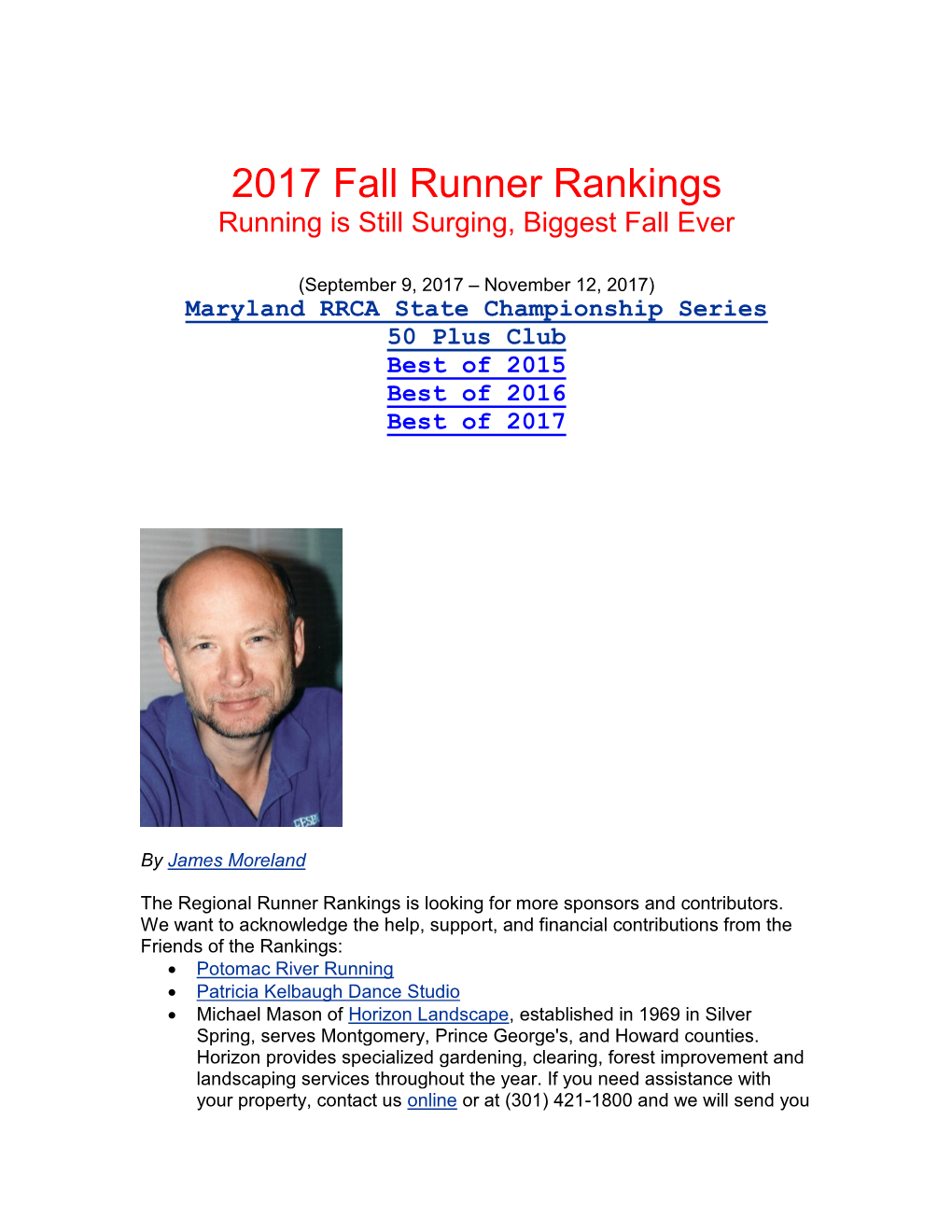 2017 Fall Runner Rankings Running Is Still Surging, Biggest Fall Ever