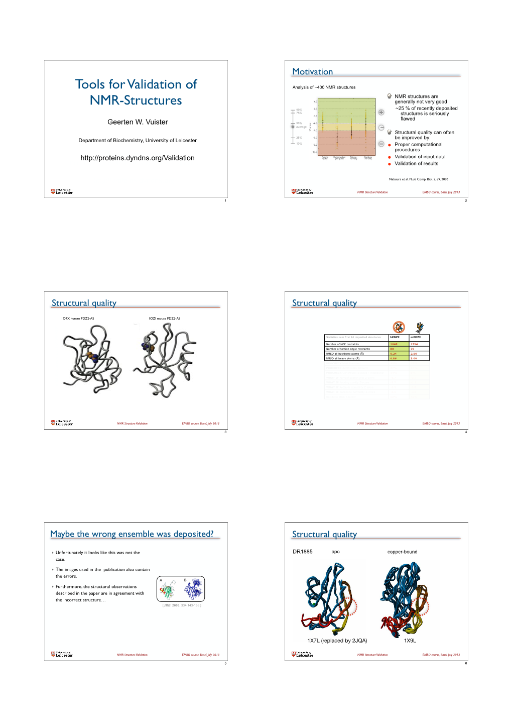 Tools for Validation of NMR-Structures