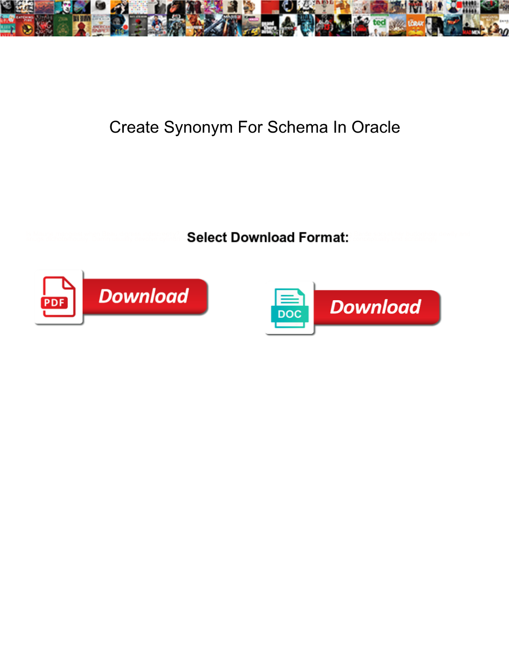 Create Synonym for Schema in Oracle