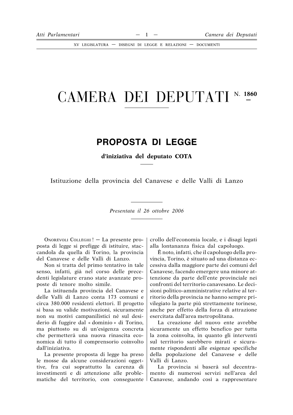 1860 Camera Dei Deputati —