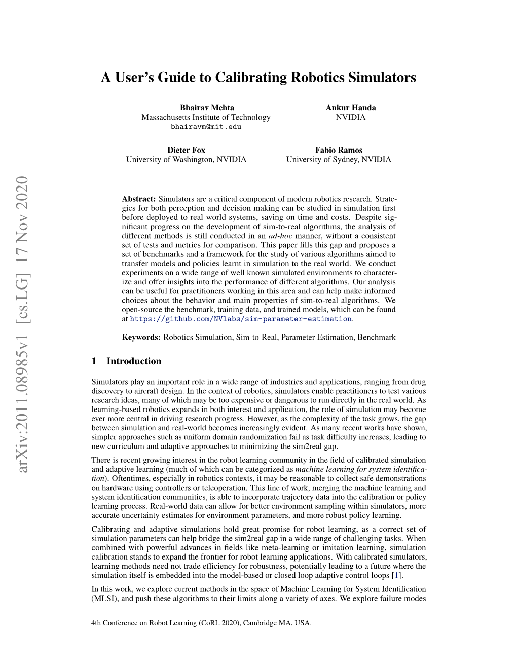 A User's Guide to Calibrating Robotics Simulators