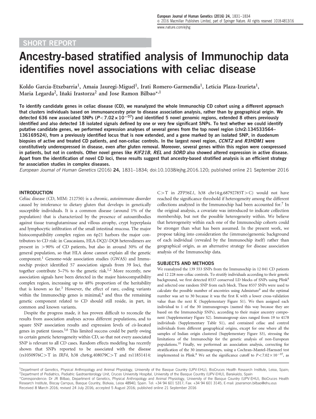 Ancestry-Based Stratified Analysis of Immunochip Data Identifies Novel