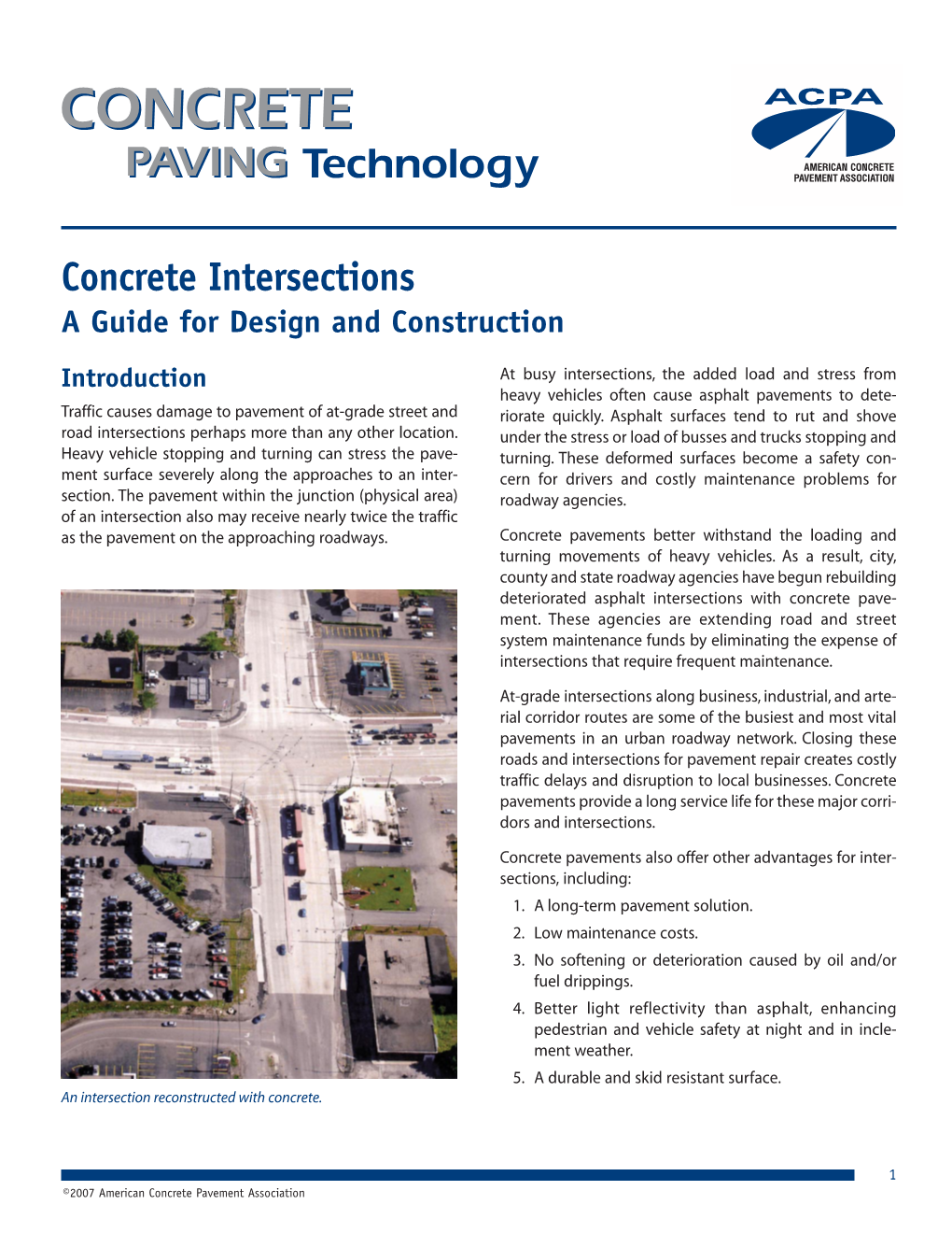 Concrete Intersections a Guide for Design and Construction