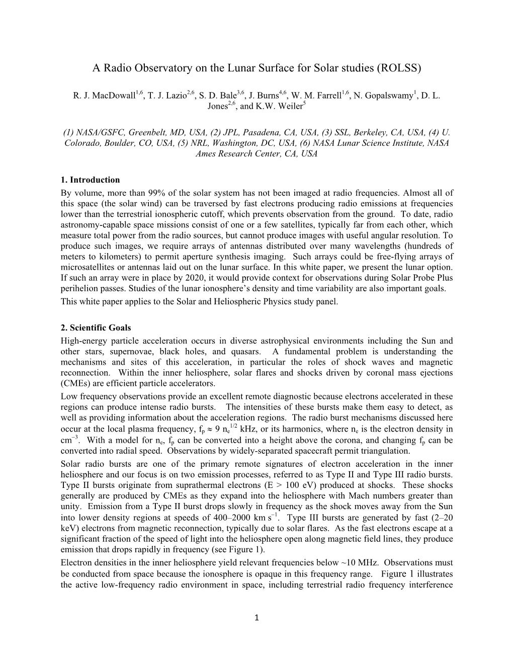 A Radio Observatory on the Lunar Surface for Solar Studies (ROLSS)