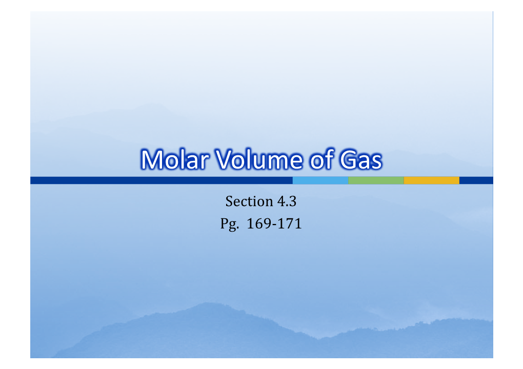 Molar Volume, That Contains One Mole of Entities