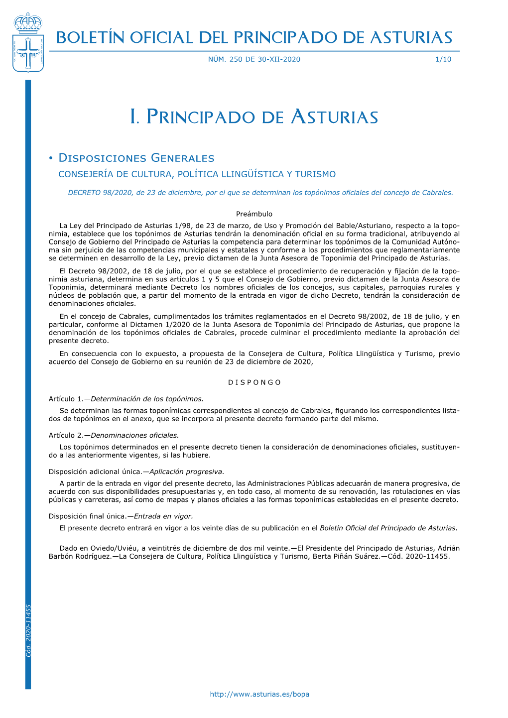 Boletín Oficial Del Principado De Asturias