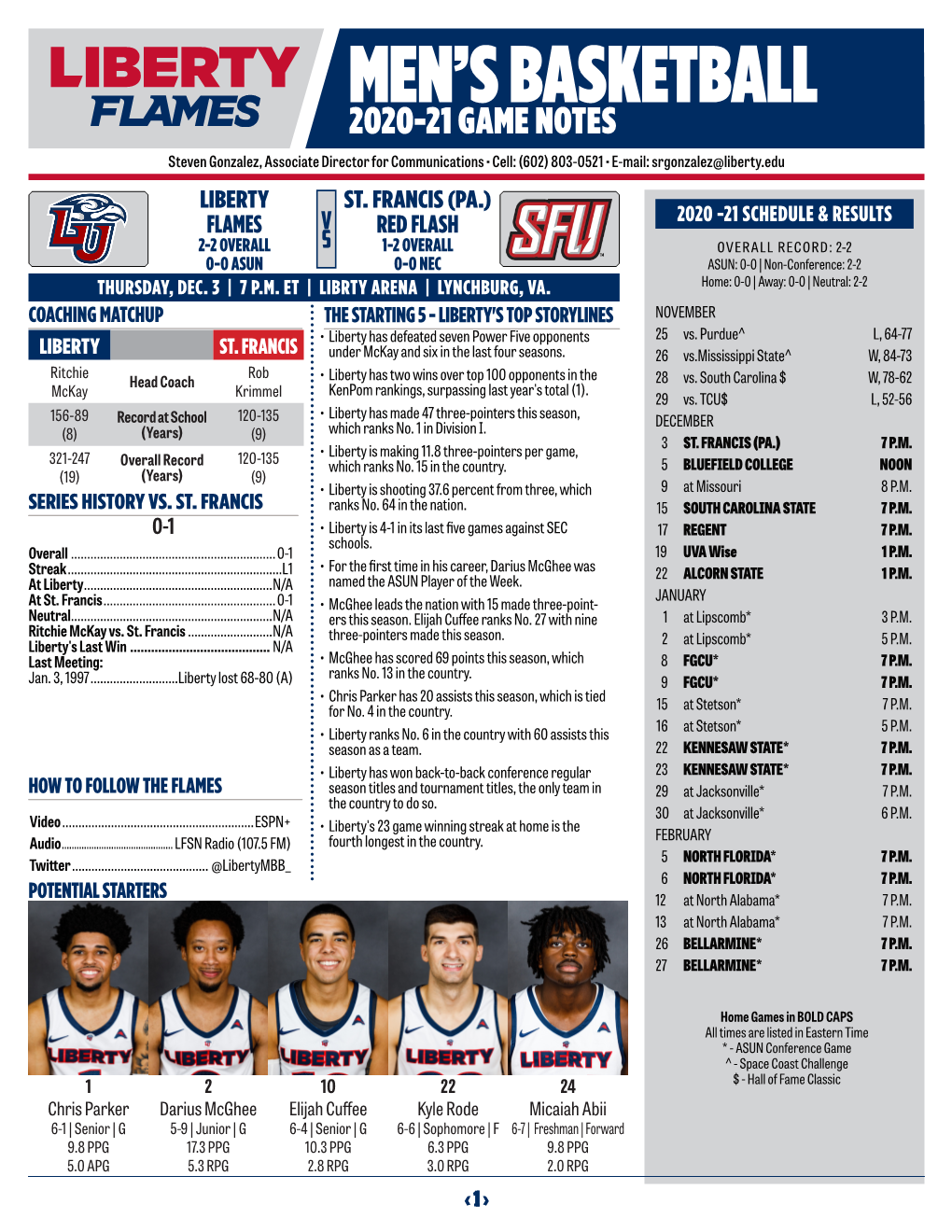 MEN's BASKETBALL INFORMATION 24 Micaiah Abii Fr