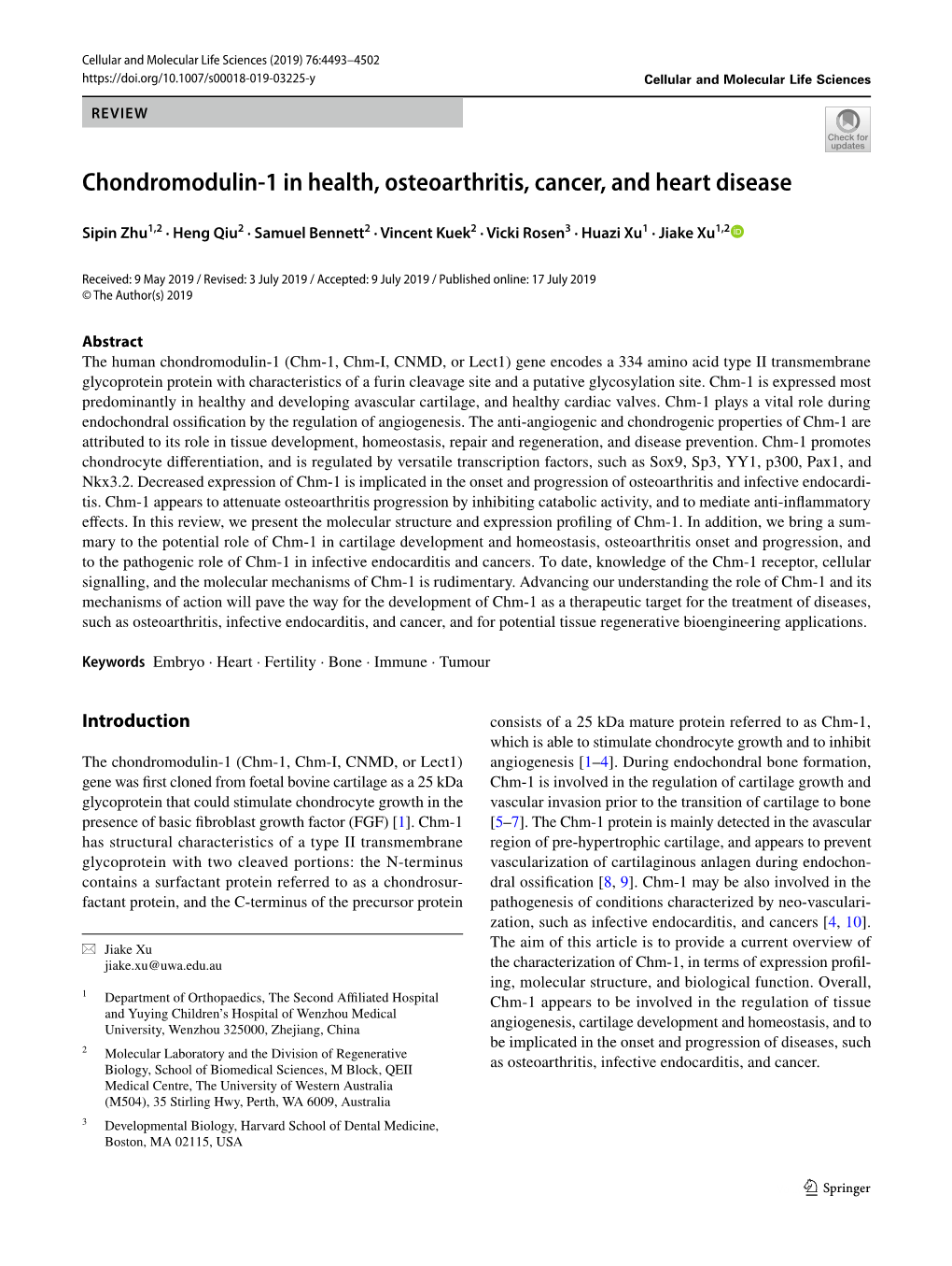 Chondromodulin-1 in Health, Osteoarthritis, Cancer, and Heart