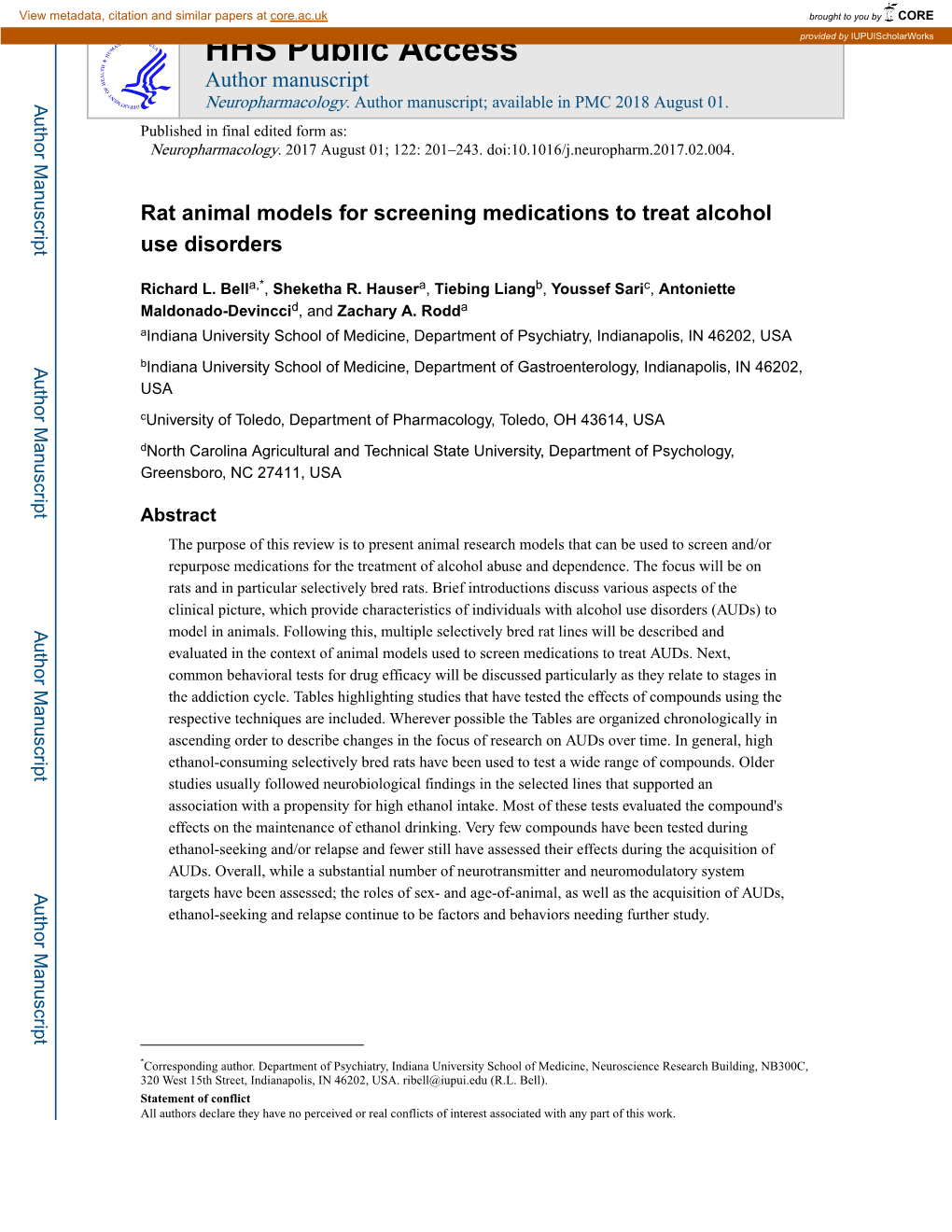 Rat Animal Models for Screening Medications to Treat Alcohol Use Disorders