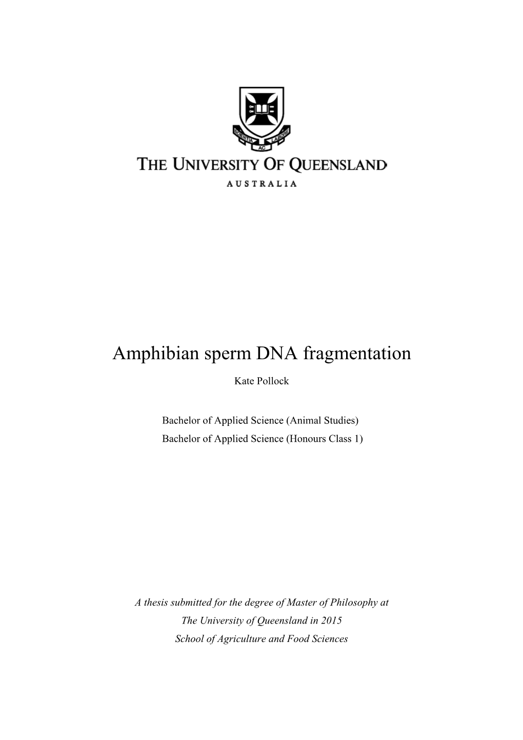 Amphibian Sperm DNA Fragmentation