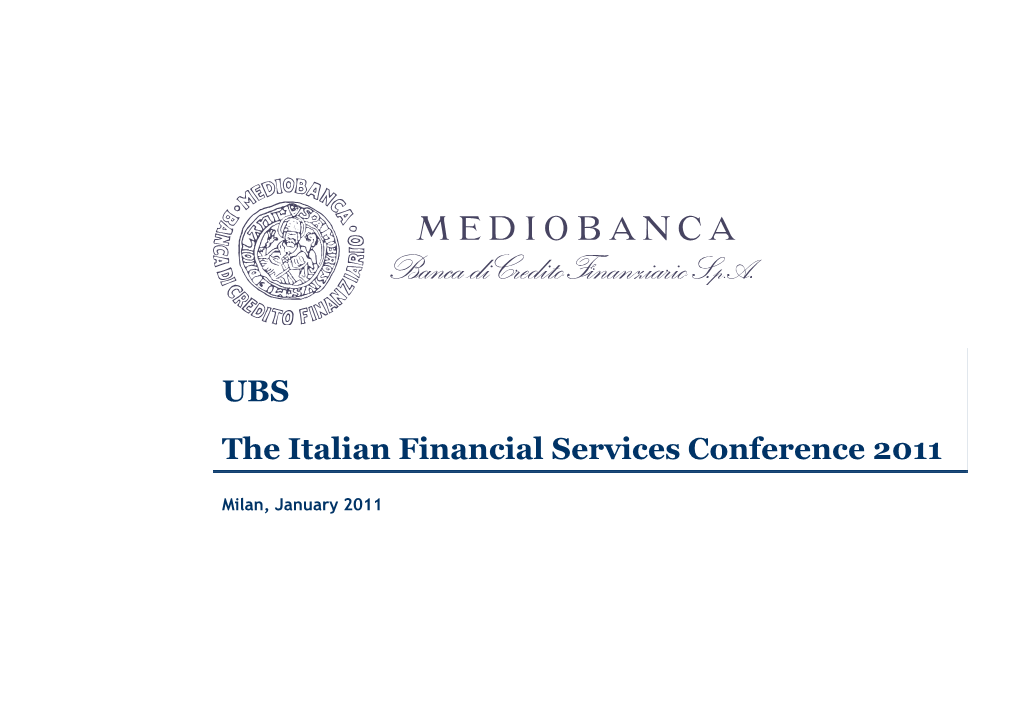 UBS the Italian Financial Services Conference 2011