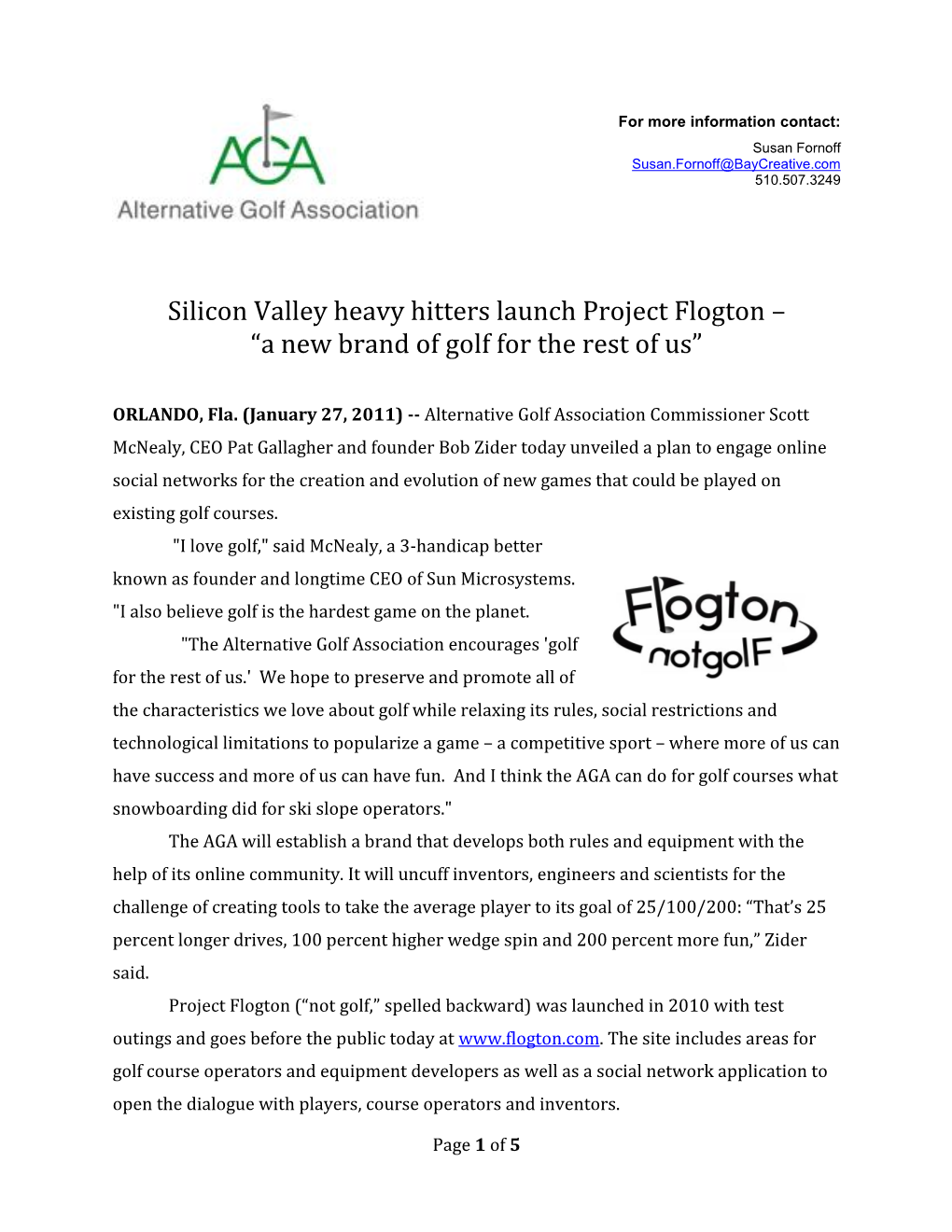 Silicon Valley Heavy Hitters Launch Project Flogton – “A New Brand of Golf for the Rest of Us”