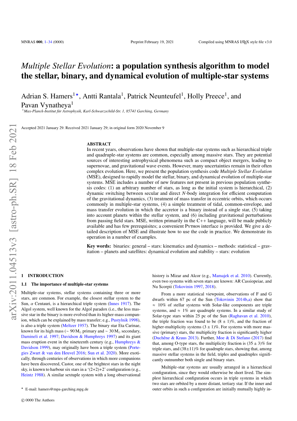 A Population Synthesis Algorithm to Model the Stellar, Binary, and Dynamical Evolution of Multiple-Star Systems