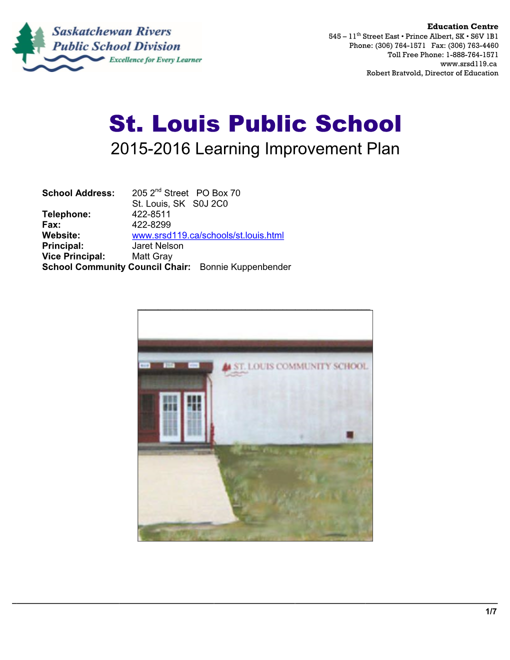 St. Louis Public School 2015-2016 Learning Improvement Plan