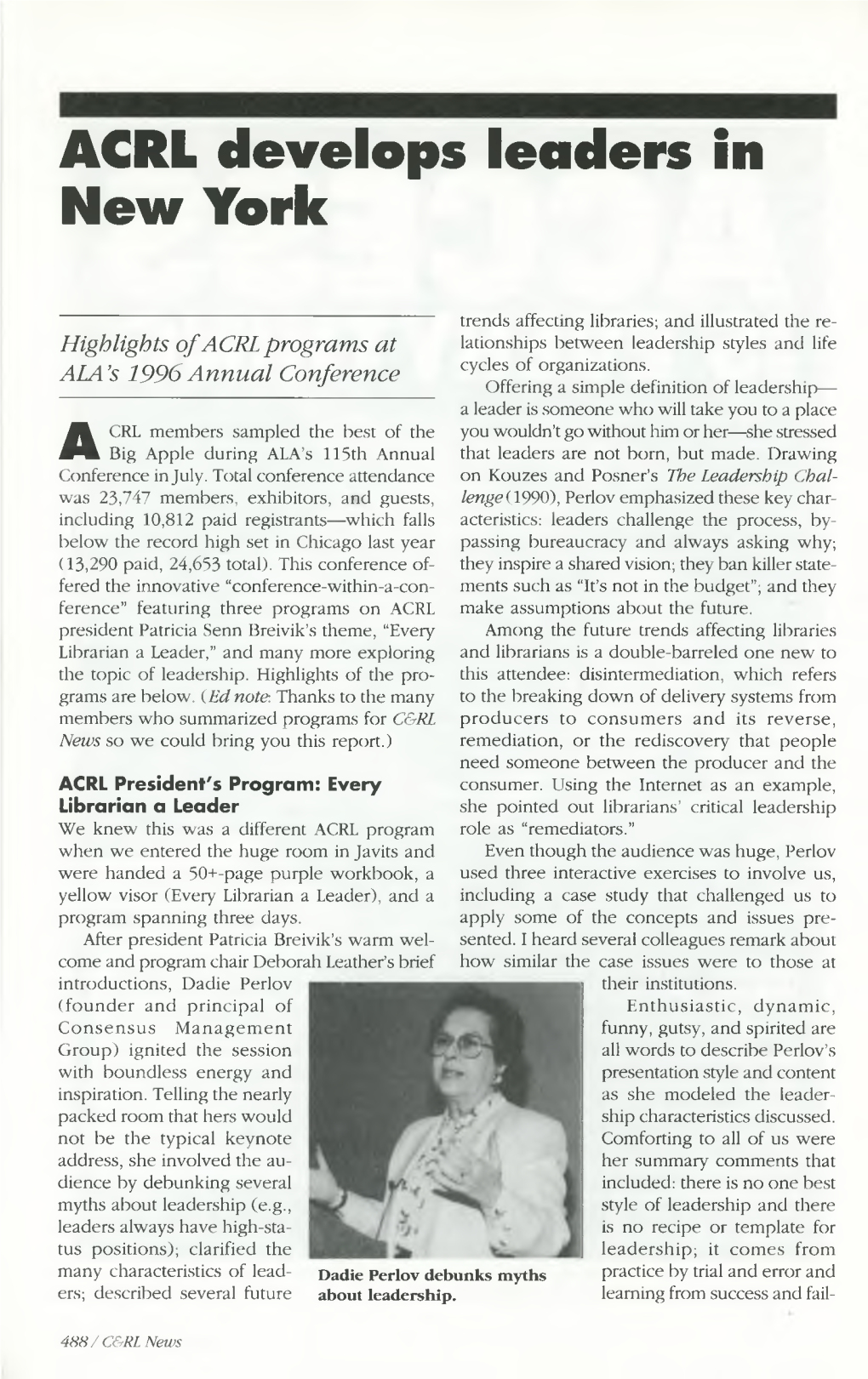 ACRL News Issue (B) of College & Research Libraries