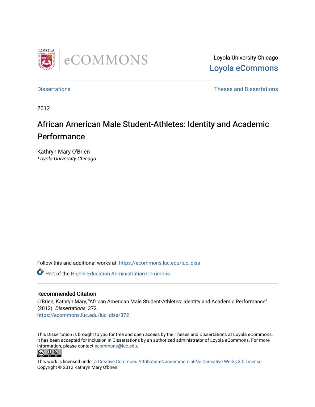 African American Male Student-Athletes: Identity and Academic Performance