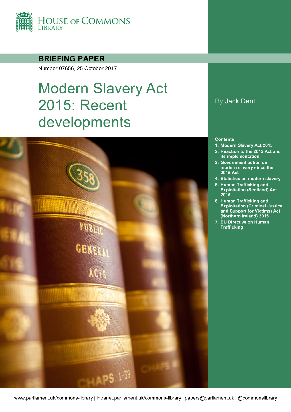 Modern Slavery Act 2015: Recent Developments