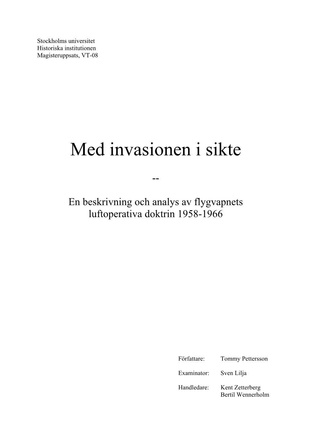 Med Invasionen I Sikte