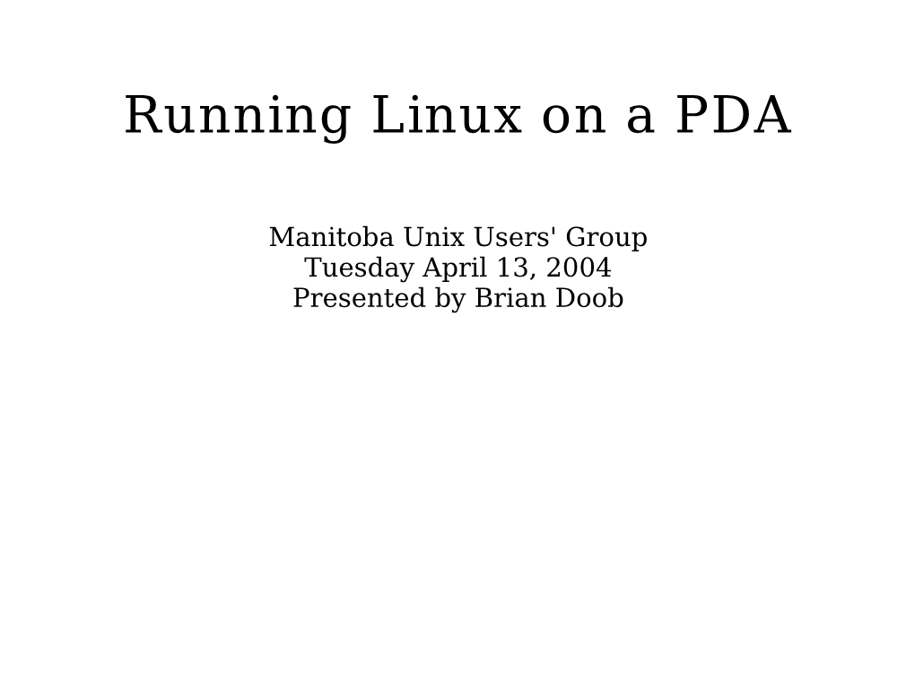 Running Linux on a PDA