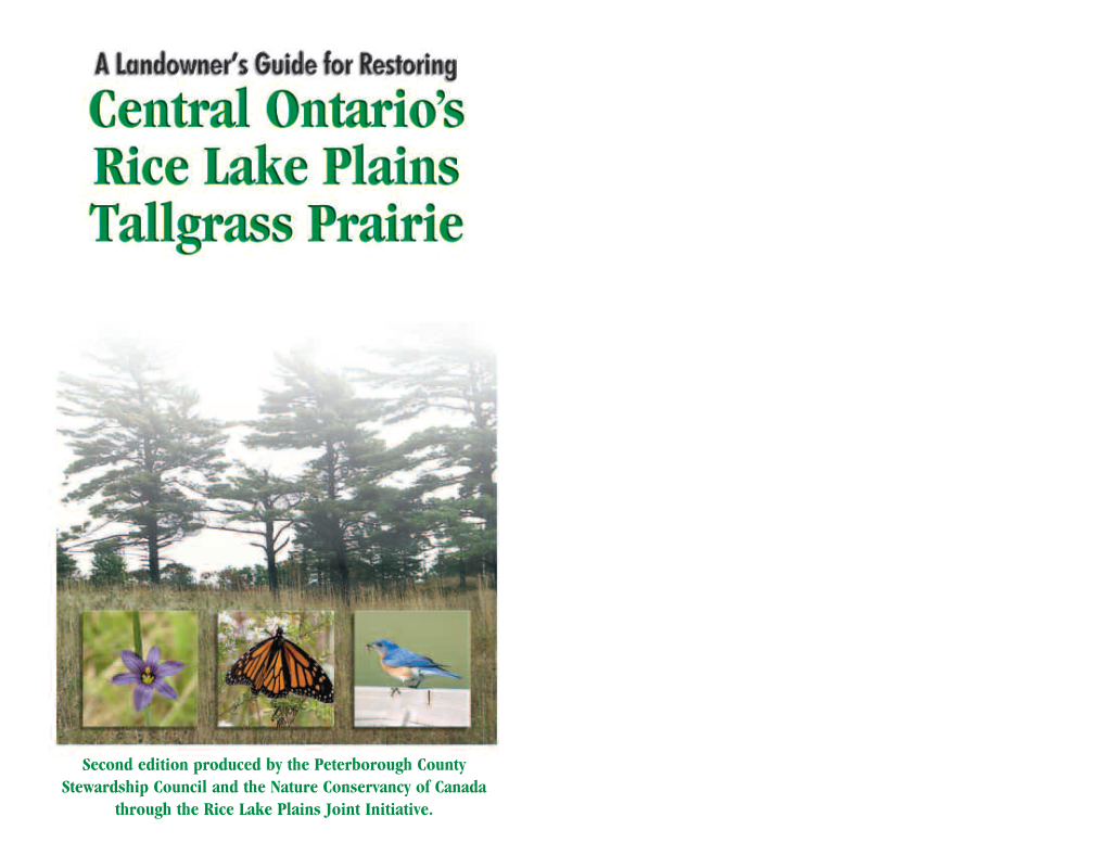 A Brief History of the Tallgrass Prairie Ecosystem in Central Ontario