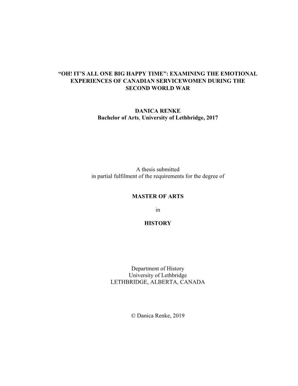 Examining the Emotional Experiences of Canadian Servicewomen During the Second World War