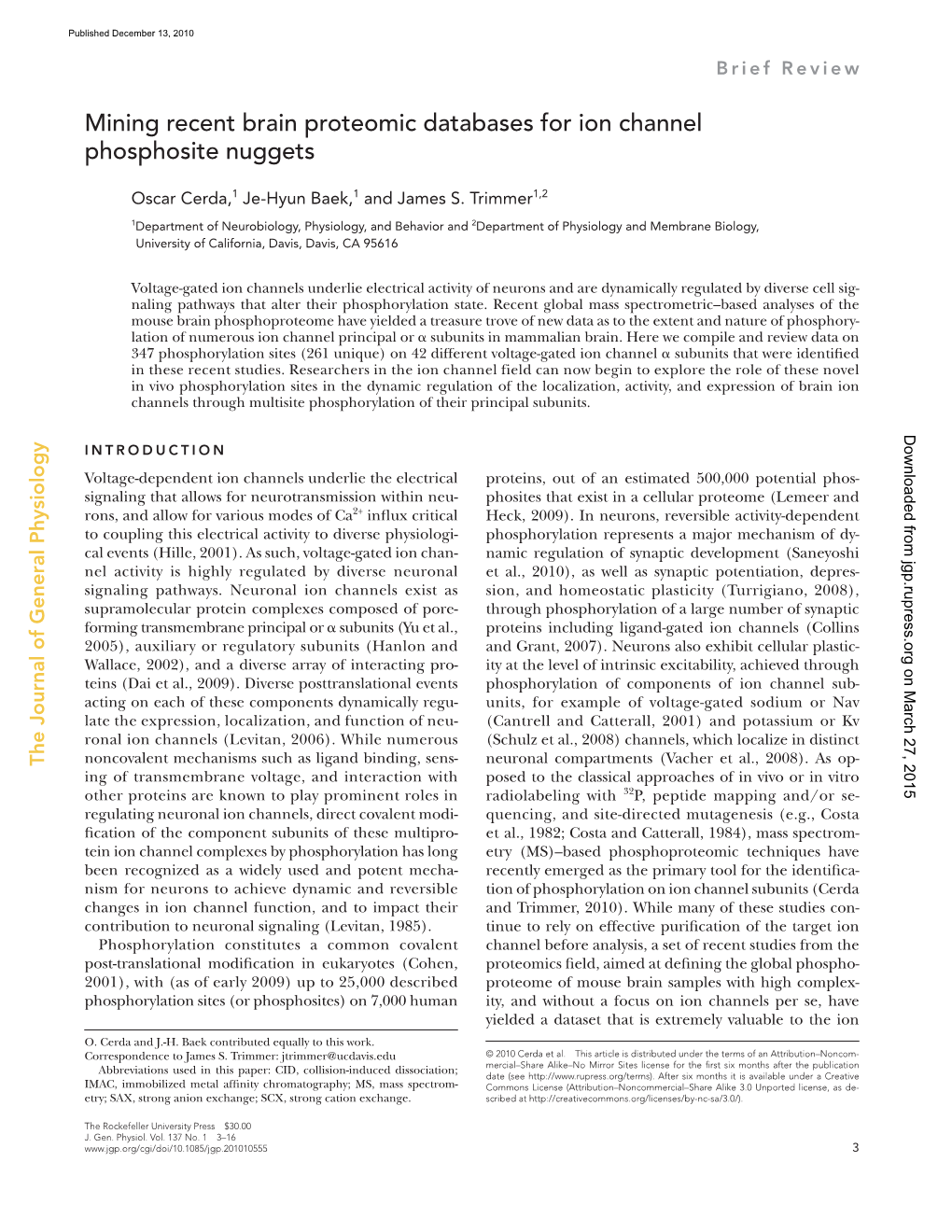 Mining Recent Brain Proteomic Databases for Ion Channel Phosphosite Nuggets