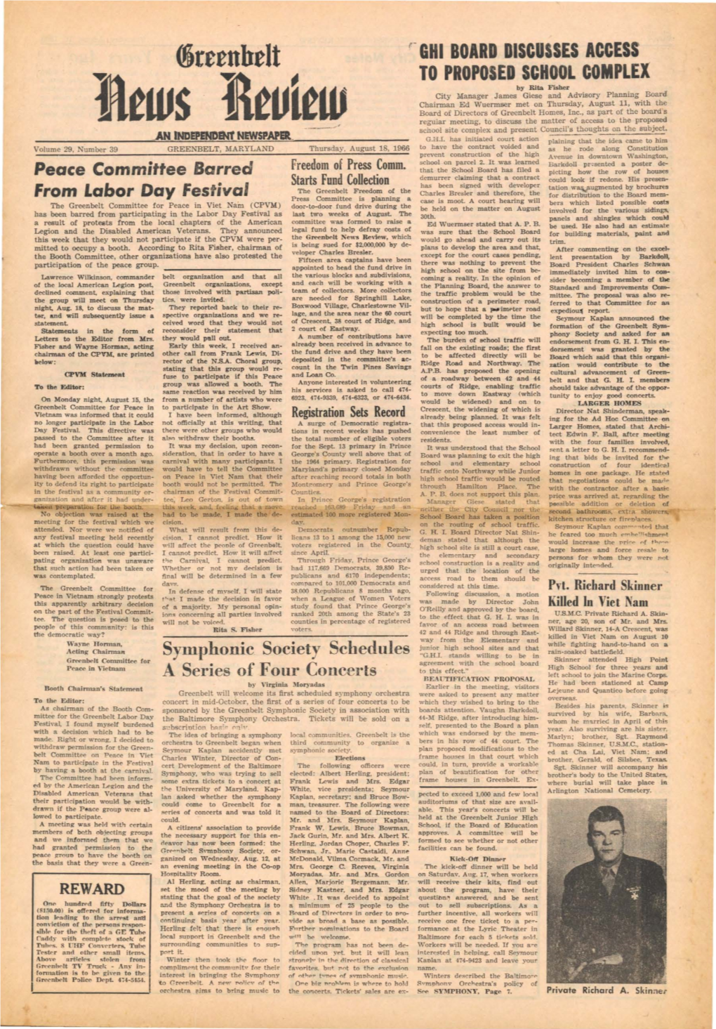 18 August 1966 Greenbelt News Review