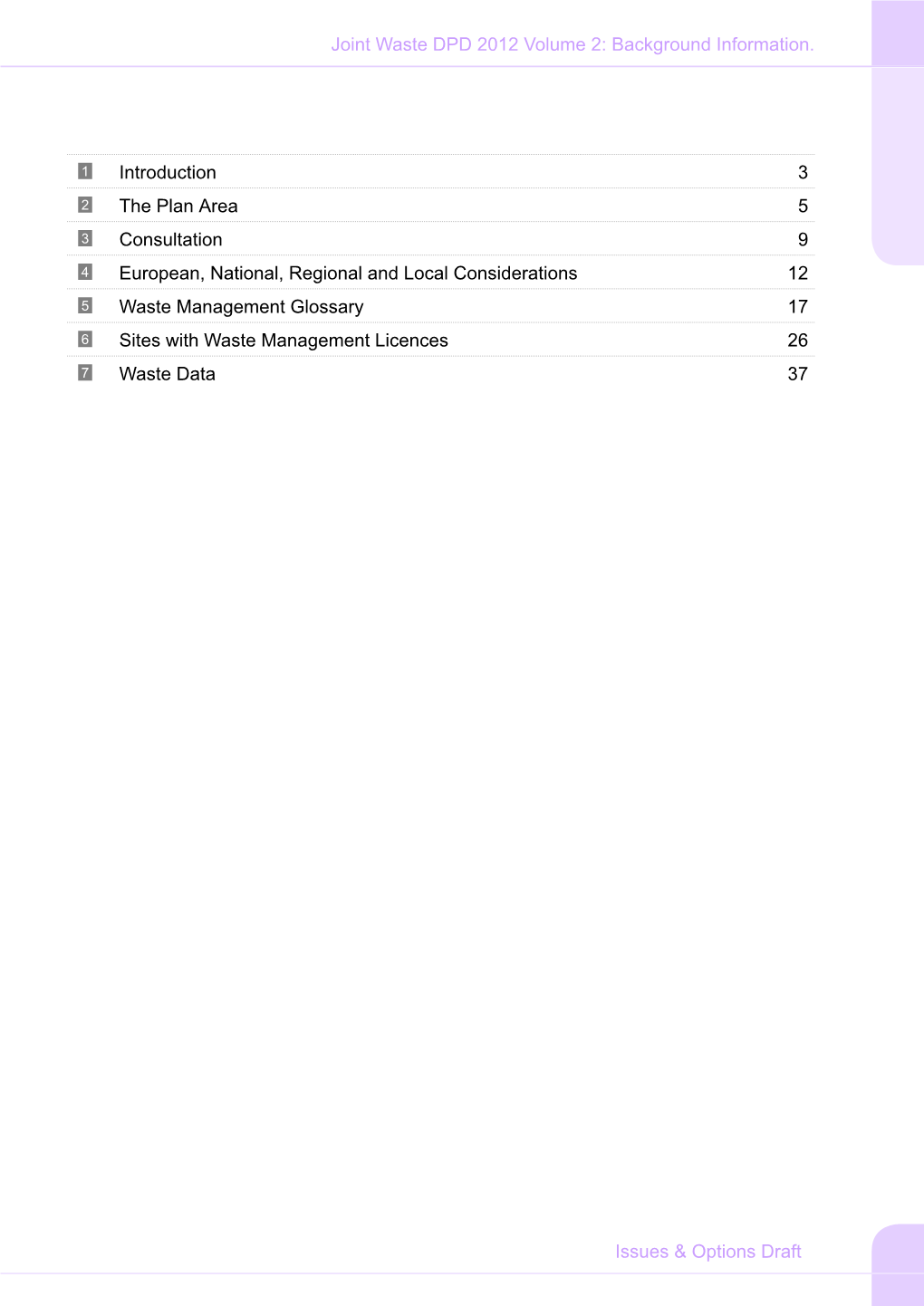 Joint Waste DPD 2012 Volume 2: Background Information